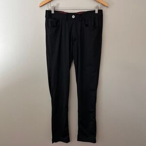 Redvanly Kent Mens Small Black Performance Golf Pull On Stretch Nylon Pants Flaw